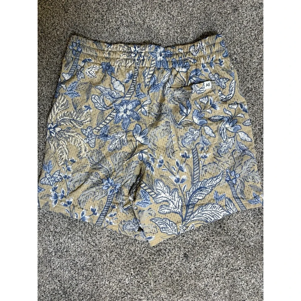 AMERICAN EAGLE Mens Lounge Shorts XL Floral Mesh‎ Drawstring